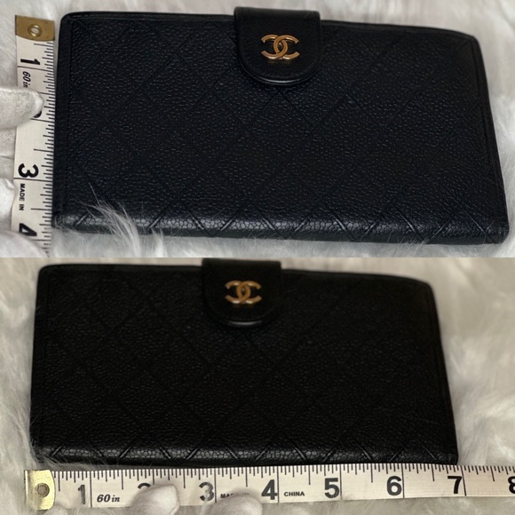 💯 Authentic CHANEL Caviar Stitched French Wallet Black - Picture 15 of 15